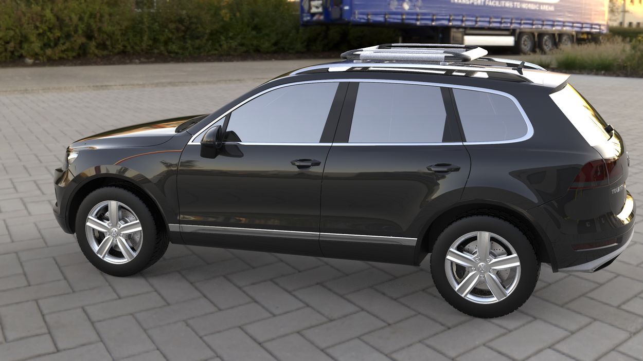 3D визуализация Lexus LX470 Багажник с поперечинами и сеткой (100см на 120см) фото 72°