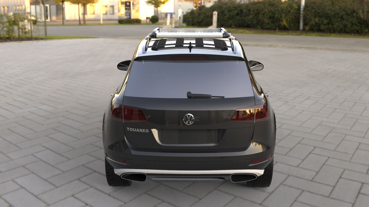 3D визуализация Kia Carens Багажник с поперечинами и сеткой (100см на 120см) фото 144°
