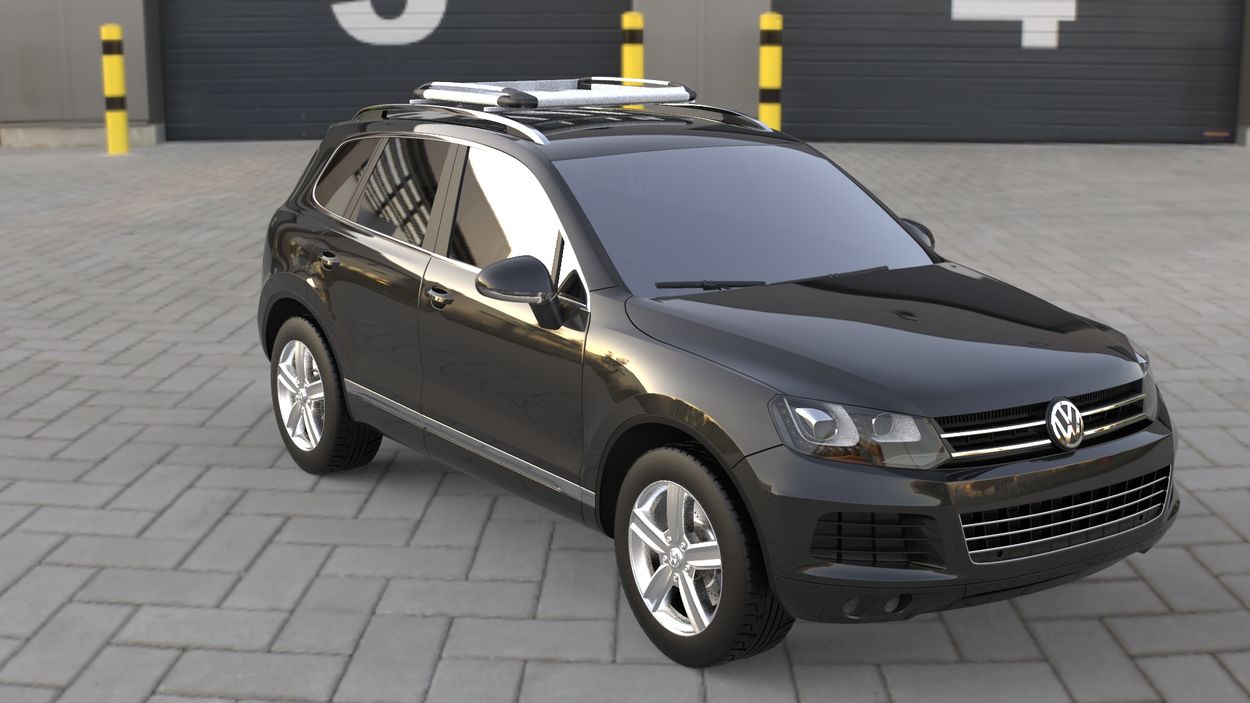 3D визуализация Mercedes GLE coupe C292 Багажник с поперечинами и сеткой (100см на 120см) фото 288°