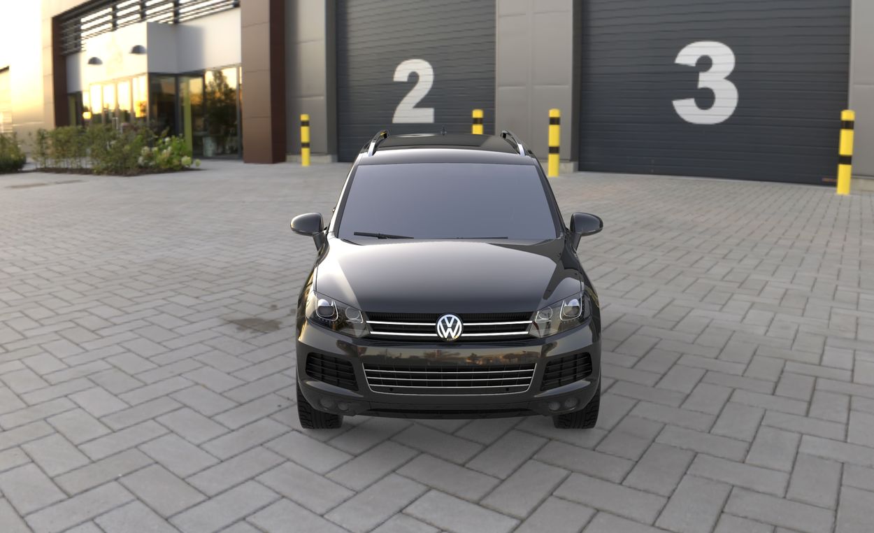 3D визуализация Volkswagen Touareg 2010-2018 Оригинальные рейлинги 2 шт из нержавейки V2 фото 36°