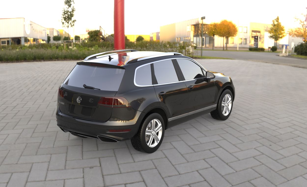 3D визуализация Volkswagen Touareg 2010-2018 Оригинальные рейлинги 2 шт из нержавейки V2 фото 252°