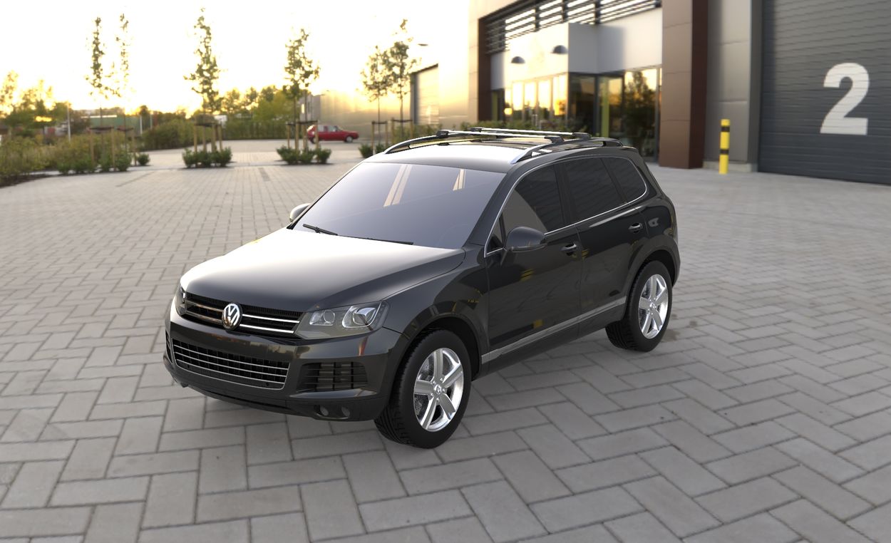 3D визуализация Mitsubishi Pajero Wagon Перемычки на рейлинги без ключа Flybar фото 252°